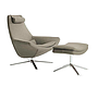 Lounge chair(sample)-92*85*94cm+50X40x43cm
