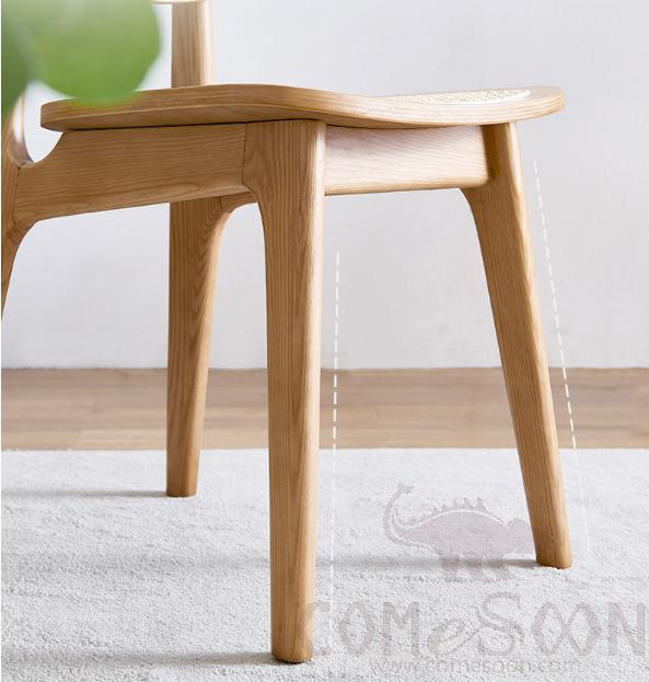 Rattan solid wood dining chair-43*40*81cm