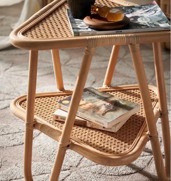 Bamboo and rattan side table-48*48*52cm