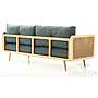 Real rattan solid wood sofa-174*68*87cm