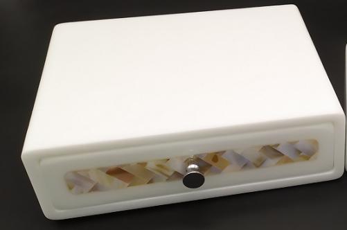 W1-White bright woven flower shell single drawer large amenities box