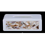 W1-White bright woven flower shell double-sided long and short tissue box