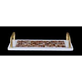 W3-White bright flower shell plate copper handle tray