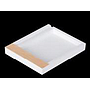 White matte lacquered wood grain notepad holder