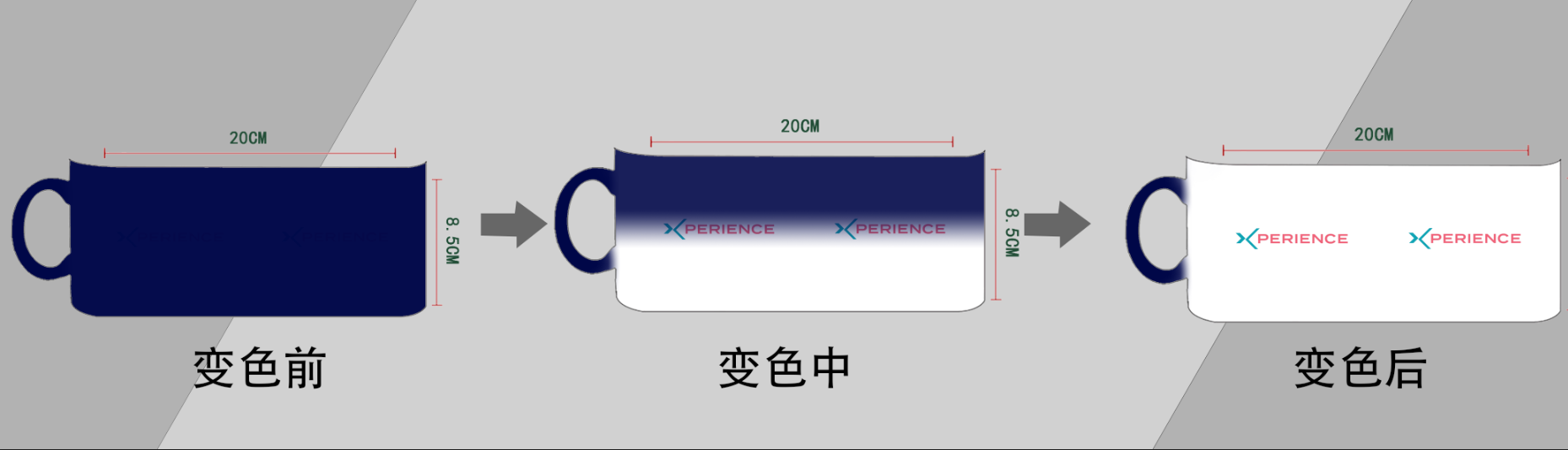 Magic Ceramic Mug,Bright surface,Blue