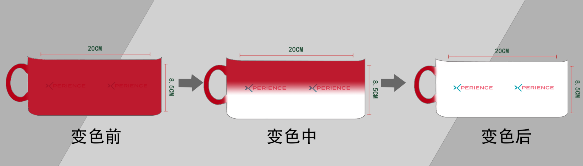 Magic Ceramic Mug,Bright surface,Red