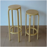 Curved wooden stool