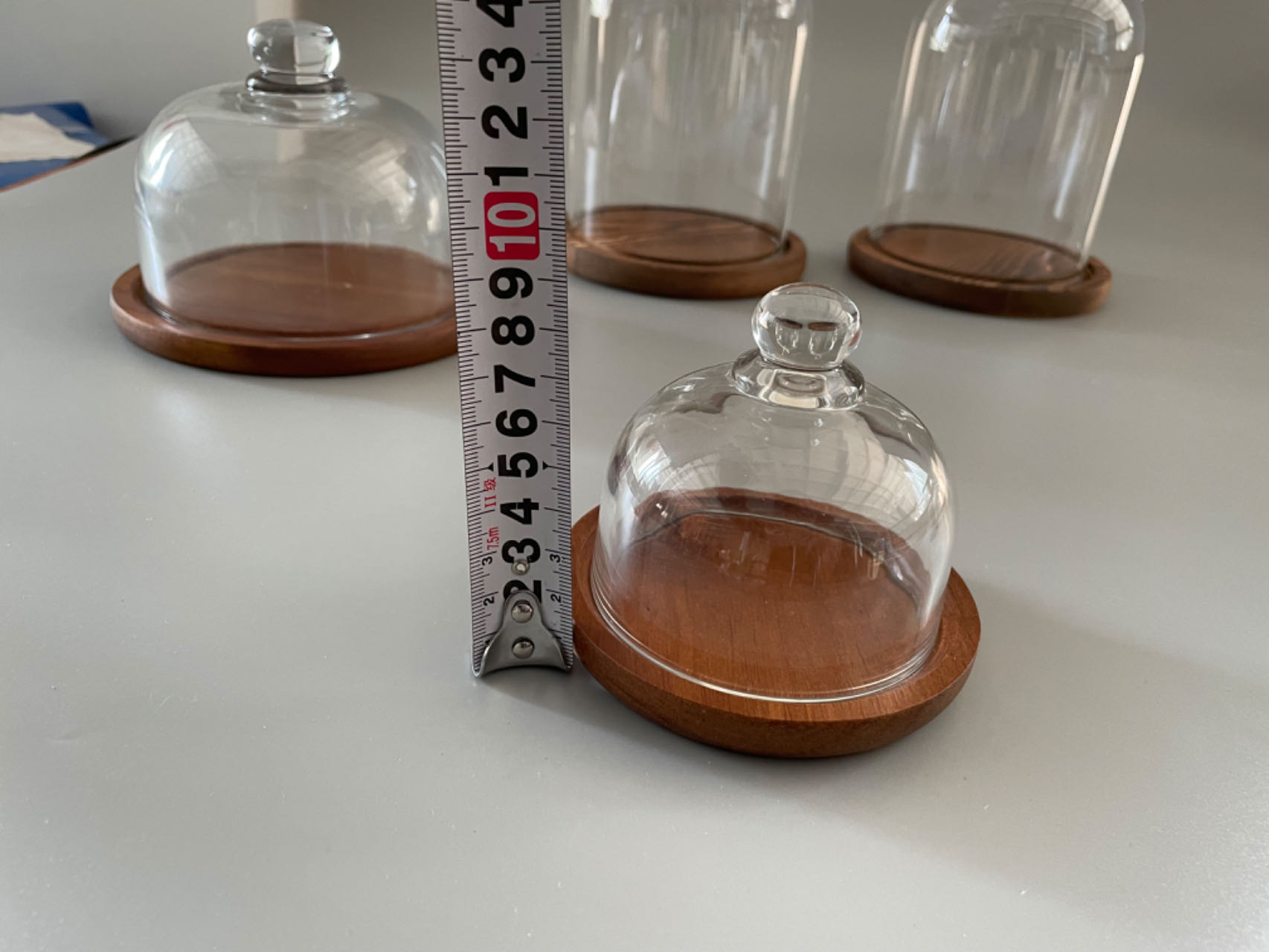 Glass Cover With Wood Base 105*96mm