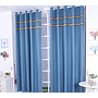 Large grid linen curtain fabric