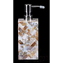 W2-White bright woven flower shell soap dispenser bottle, Resin+shell, 69*69*130/184mm