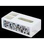 W4-White bright black shell double-sided multifunctional tissue box, Resin+shell, 255*128*87mm